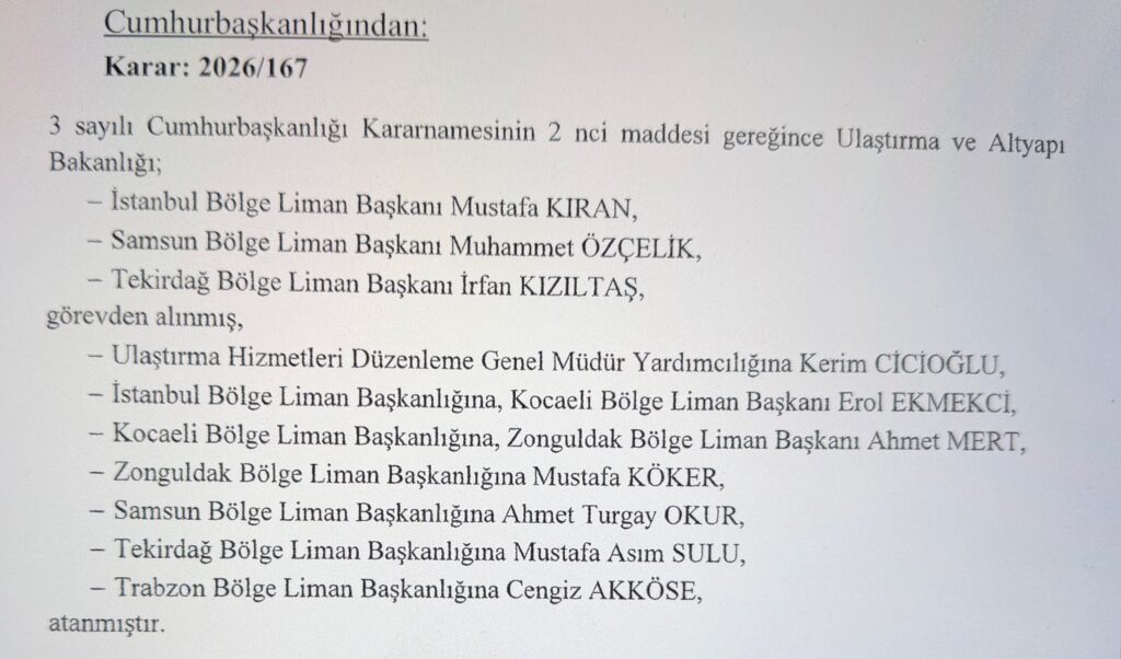 Görevden alma ve Atamalar Resmi Gazete'de