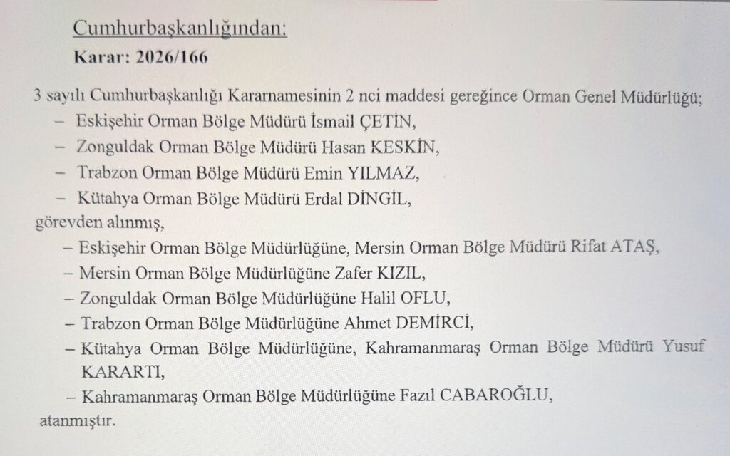 Görevden alma ve Atamalar Resmi Gazete'de