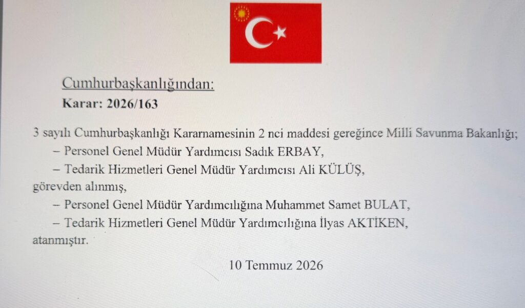 Görevden alma ve Atamalar Resmi Gazete'de