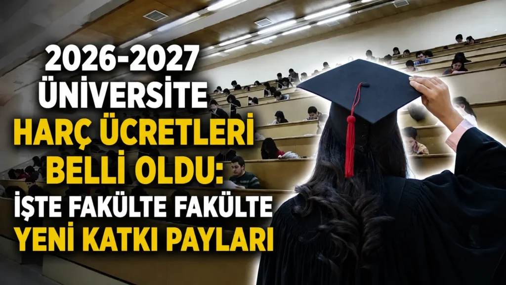 2026-2027 üniversite harç ücretleri belli oldu İşte fakülte fakülte yeni katkı payları