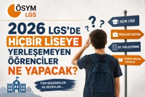 2026 LGSde Hiçbir Liseye Yerleşemeyen Öğrenciler Ne Yapacak