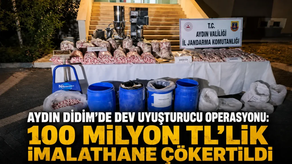 Aydın Didimde Dev Uyuşturucu Operasyonu 100 Milyon TLlik İmalathane Çökertildi