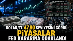DolarTL 47,90 seviyesini gördü Piyasalar Fed kararına odaklandı