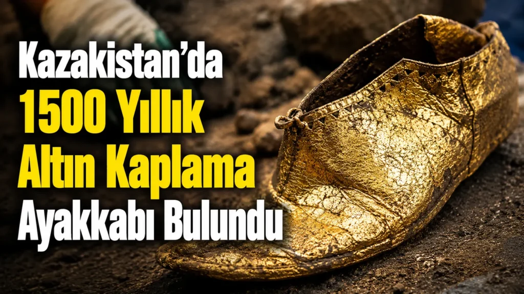 Kazakistanda 1500 Yıllık Altın Kaplama Ayakkabı Bulundu