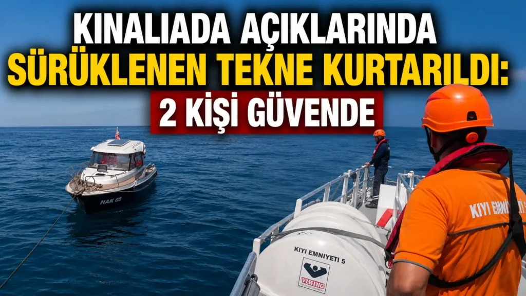 Kınalıada açıklarında sürüklenen tekne kurtarıldı 2 kişi güvende