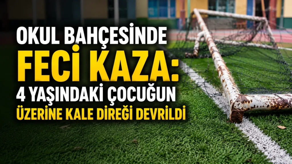 Okul Bahçesinde Feci Kaza 4 Yaşındaki Çocuğun Üzerine Kale Direği Devrildi (1)