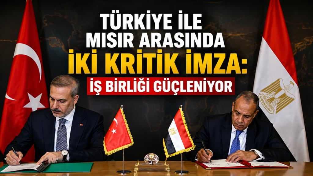 Türkiye ile Mısır arasında iki kritik imza İş birliği güçleniyor
