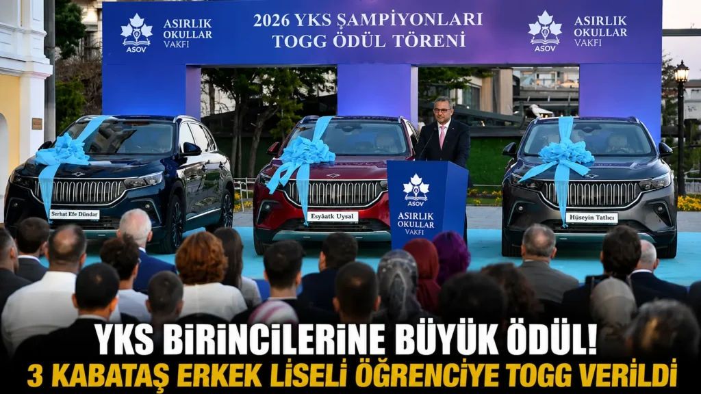 YKS Birincilerine Büyük Ödül! 3 Kabataş Erkek Liseli Öğrenciye Togg Verildi